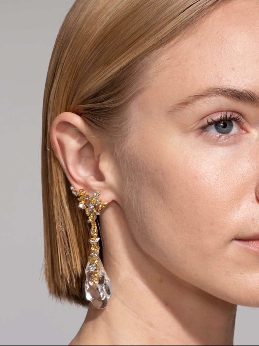 Alexis Bittar Gold with Clear Crystal Vine Drop Earrings - Picture 5 of 9